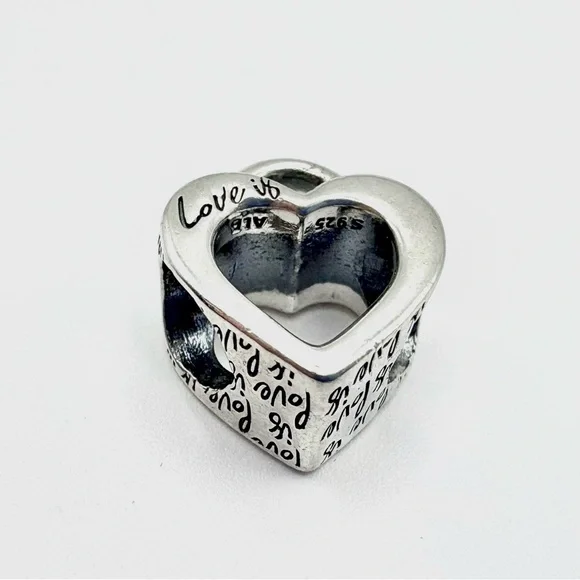 Pandora Two-tone Padlock Splittable Sterling Silver & Rose Gold Love Heart Charm - Picture 4 of 7